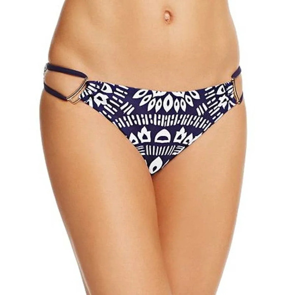 Trina Turk Indochine String Hipster Bikini Bottom‎ in Midnight & White Size 6 - Picture 1 of 11
